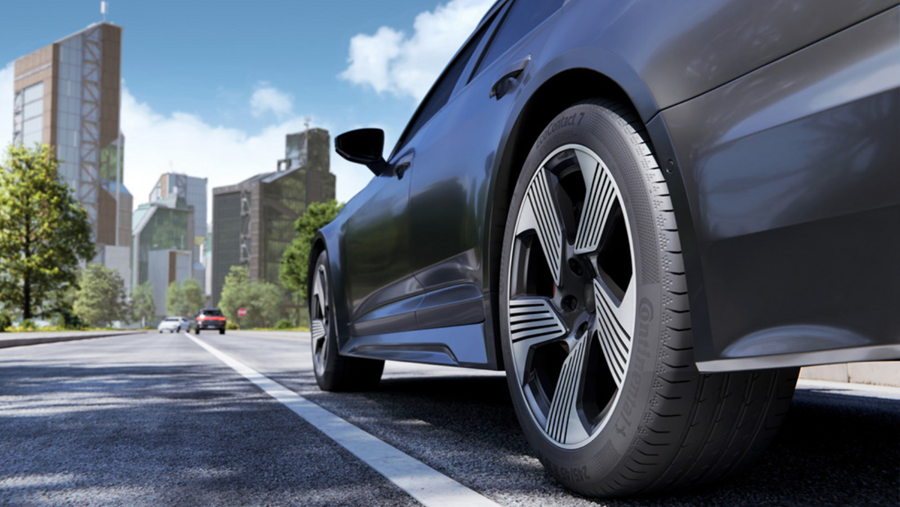 La Škoda Elroq est équipée de série de pneus Continental EcoContact 7