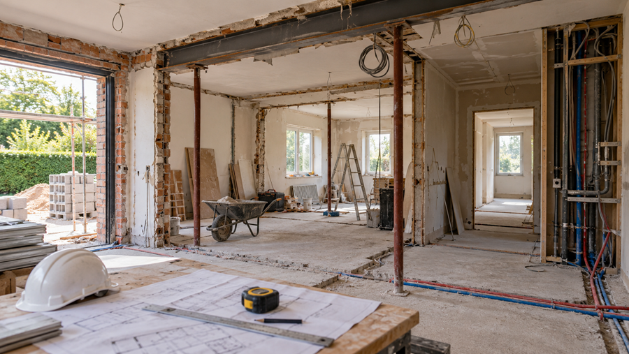 Une rénovation complète avec garage intégré met en avant toutes les installations techniques