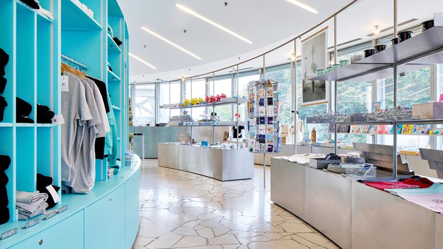 La boutique de souvenirs de l'Atomium, une extension du monument