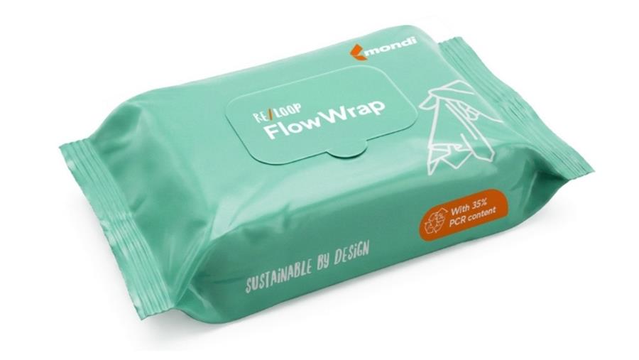 Mondi introduceert re/loop FlowWrap voor verpakking van vochtige doekjes